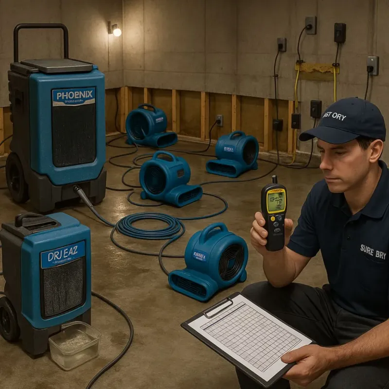Structural Drying and Dehumidification process in Macedon, NY